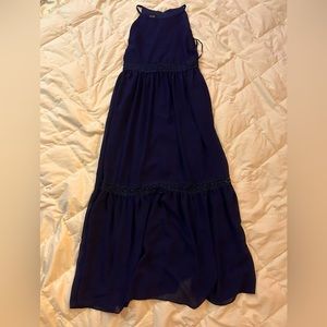 Dark Navy Blue Full Length Dress